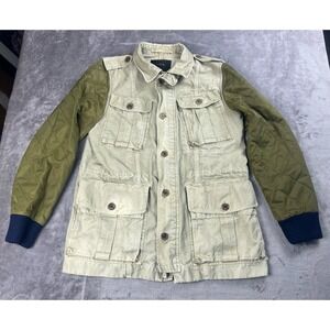 J.Crew Women's Quilted Boyfriend Fatigue Utility Jacket Olive Green Size‎ L